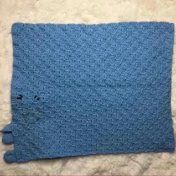 Knit Bear Baby Blanket  Blue - Picture 14 of 16